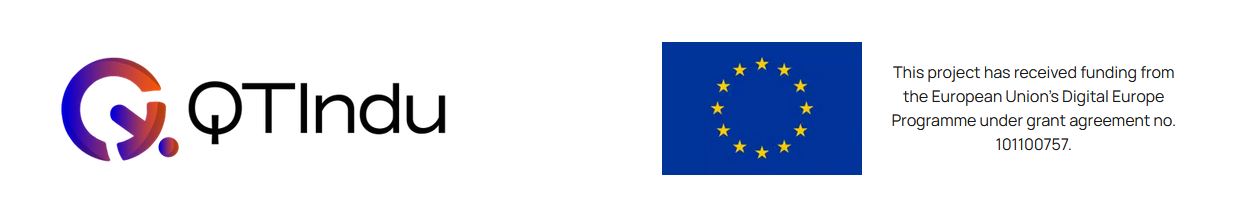 Logo of the European-funded project QTIndu (Quantum Technologies courses for Industry)
