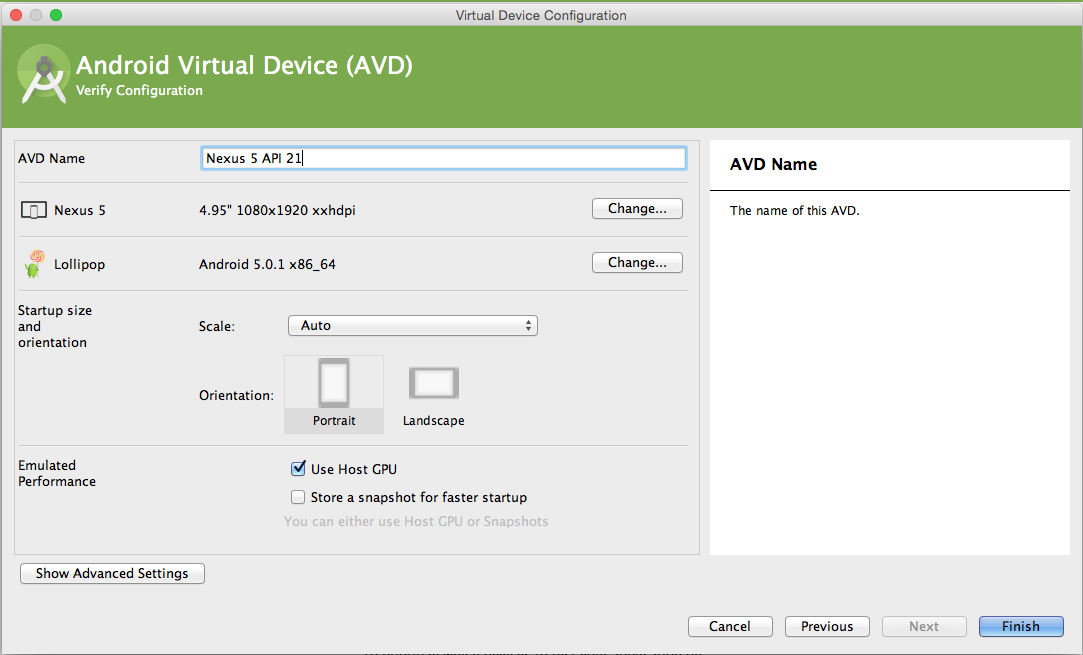 AVD Screen