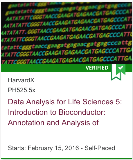 Data Analysis for Life Sciences 5: Introduction to Bioconductor: Annotation and Analysis of Genomes and Genomic Assays
