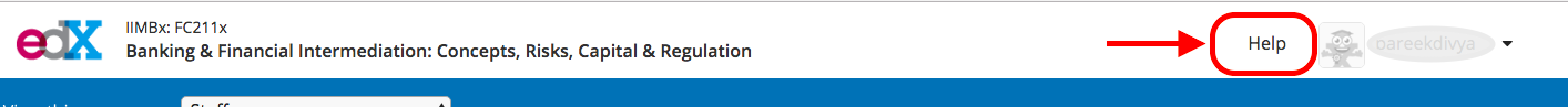 Use Support to contact edX for technical issues
