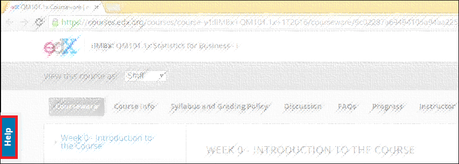 Help button on edx page