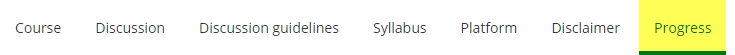 Progress tab highlighted in the horizontal menu