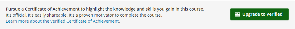 Upgrade to verified button on Course about page