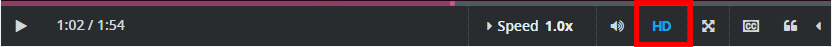 HD button in pink (active)