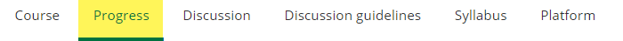 Progress tab highlighted in the horizontal menu