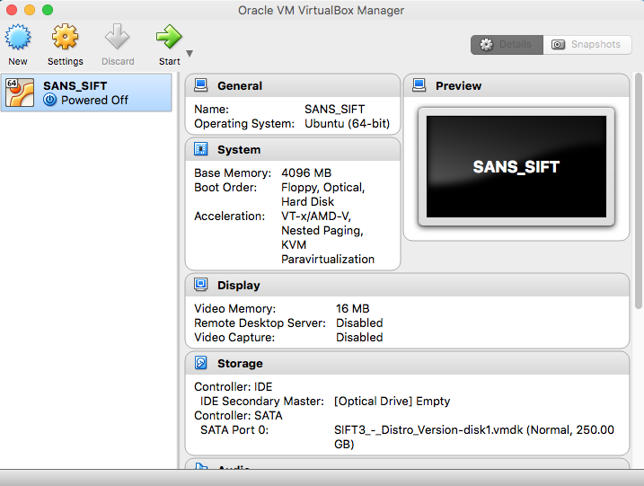 Virtual box window
