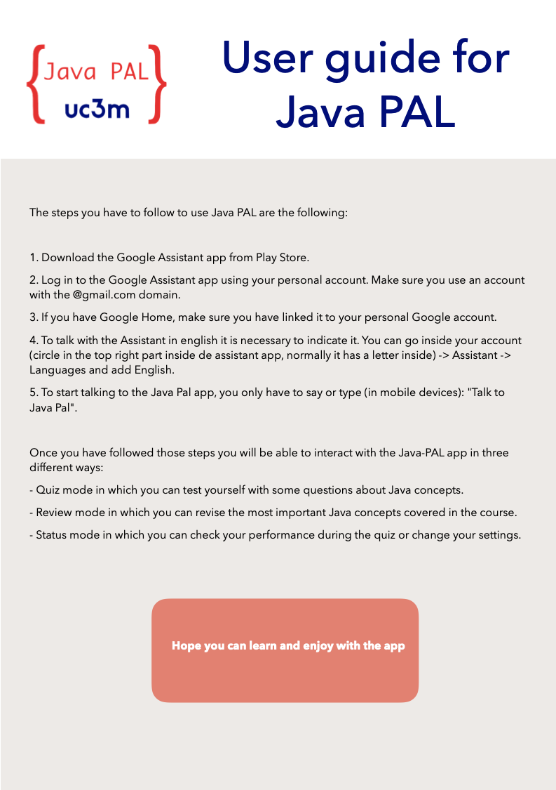 Java PAL user guide