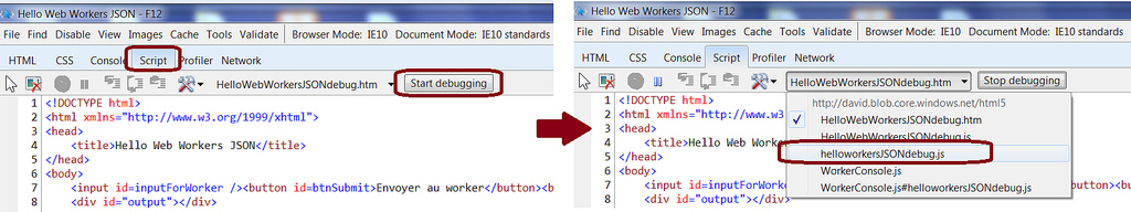 IE 10 debugging web workers