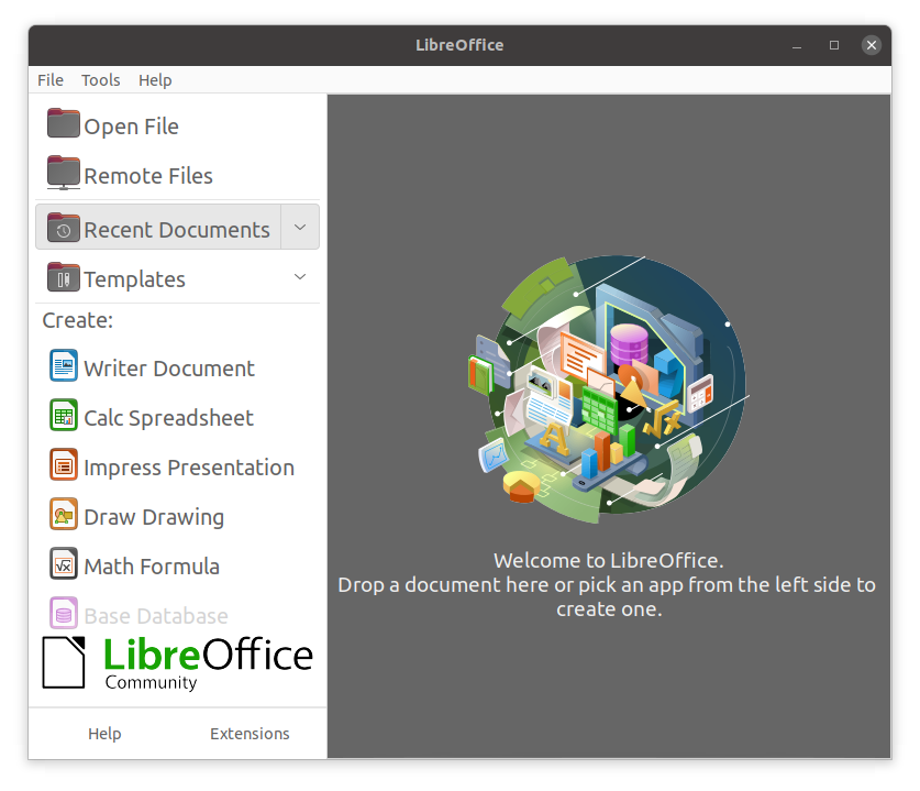 Screenshot of the LibreOffice office suite