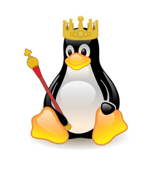 Tux the Pinguin with a crown and scepter