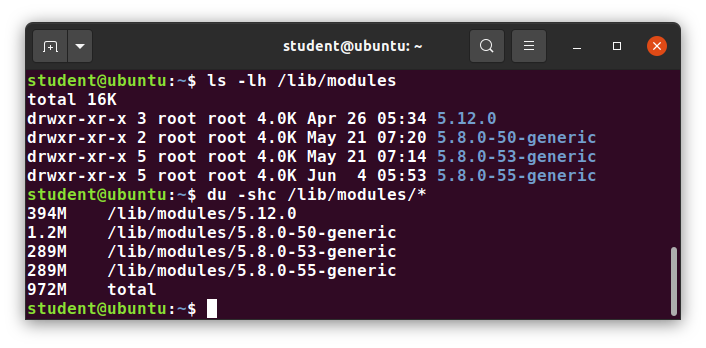 /lib/modules contents