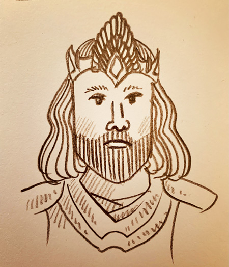 A drawing of King Aragorn