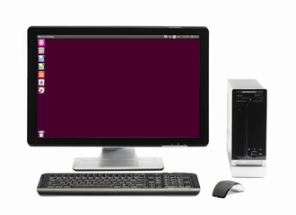 Desktop computer, keyboard, and mouse