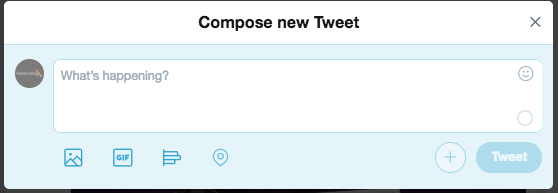 blank tweet composition window
