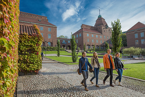 Group of students walking on the KTH Courtyard © fotograf Jann Lipka, jann©lipka.se