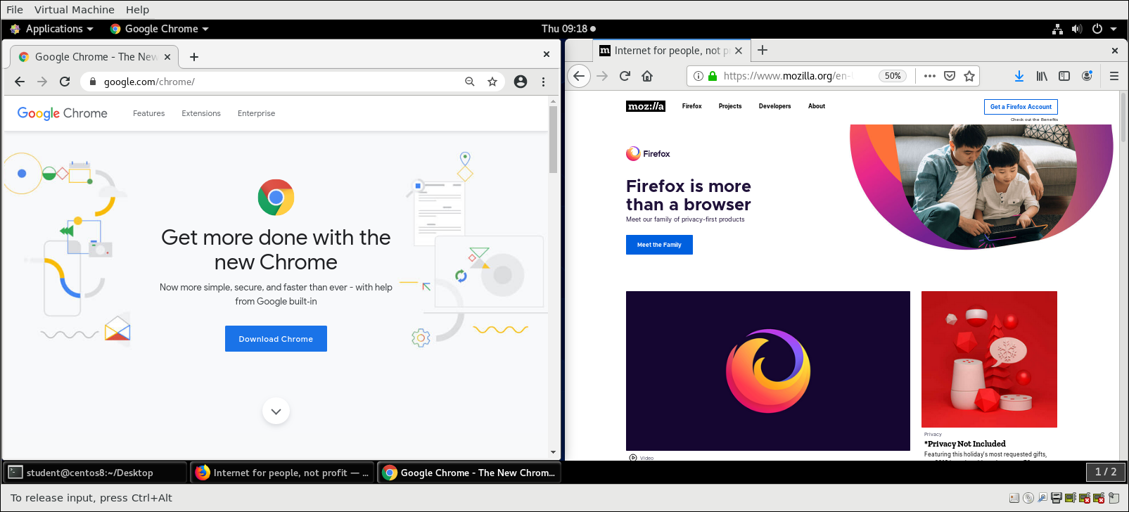 Screenshots of Chrome and Firefox browsers