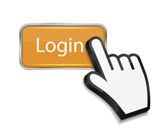 Hand clicking Login button