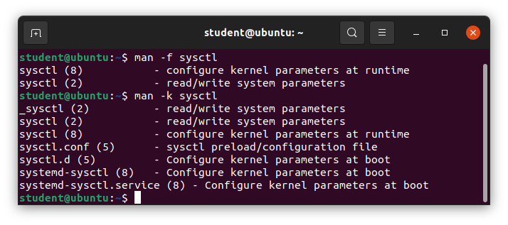 man -f sysctl