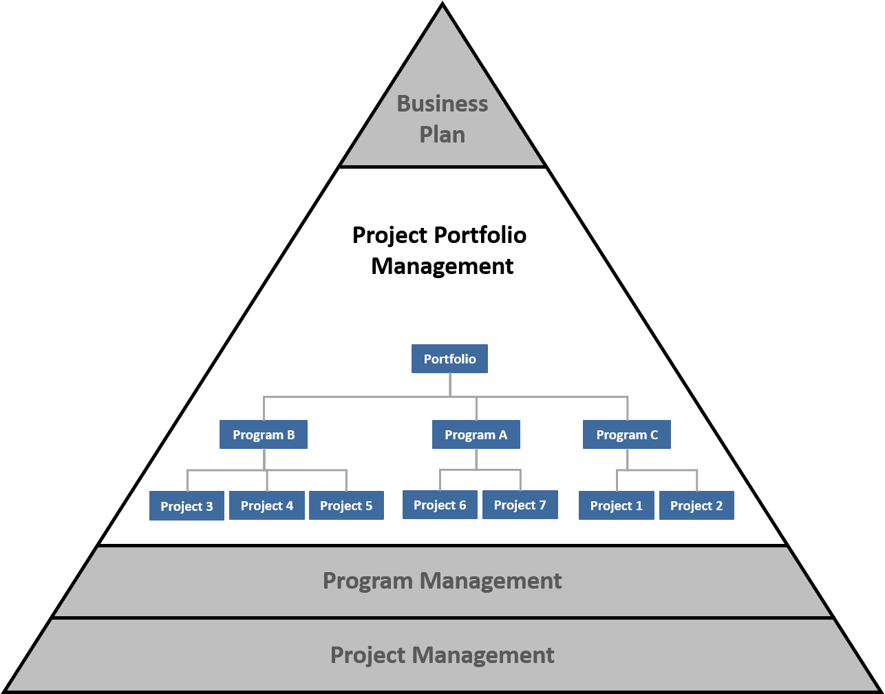 Organizational Project Management Framework triangle with 'Portfolio Management' section highlighted.