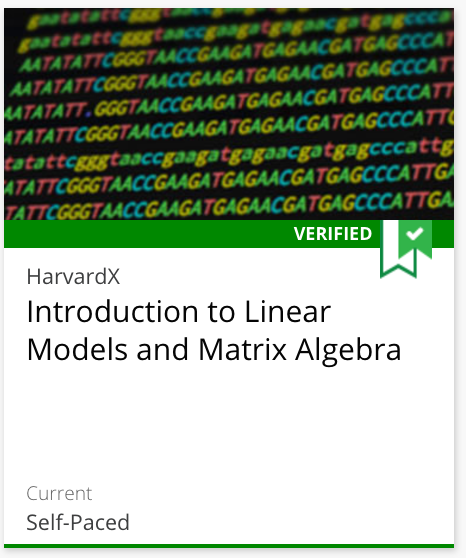 Course 2: Introduction to Linear Models and Matrix Algebra